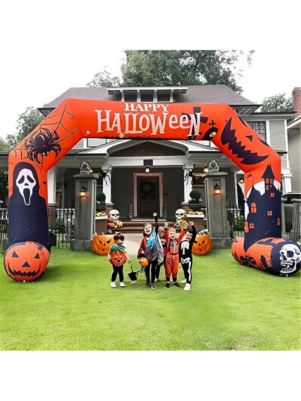 20ft Halloween Inflatable Archway with 250W Blower, Hexagon Inflatable Arch for